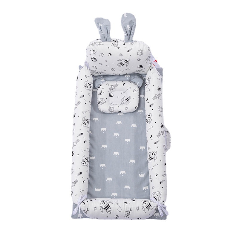 Cross-border vacuum packaging crib bed portable travel bed pressure-resistant removable and washable cartoon-shaped bed