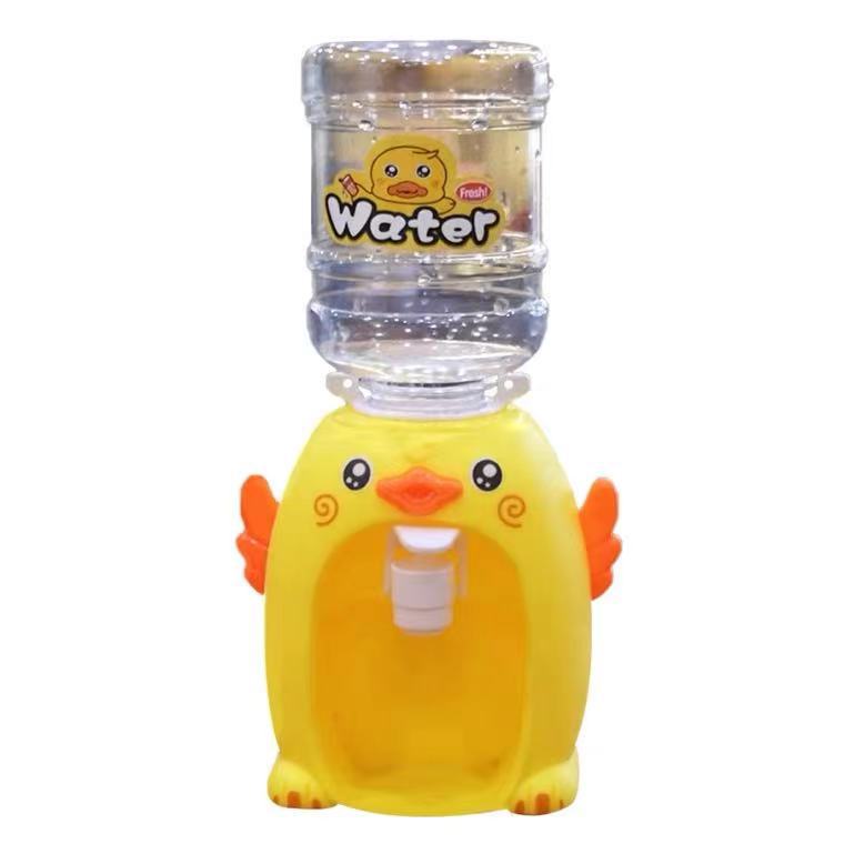 Children's Mini Water Dispenser Toy Fun Little Yellow Duck Baby Puzzle Play House Kitchen Simulation Electric Drink Dispenser