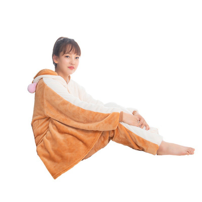 Spring Autumn and Winter Flannel Cartoon Animal Siaman Pajamas Flying Rat Men and Women Couple Long Sleeve Home Clothes Wholesale