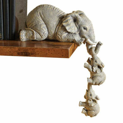 Cross-border Amazon Elephant Elephant Ornaments Resin Triple Elephant Creative Home Ornaments Courtyard Gardening Three Elephants