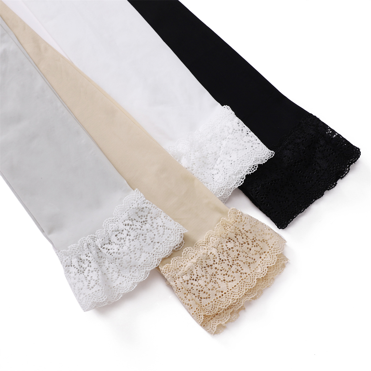 Cross-border new ice silk solid color unilateral lace ice sleeve anti-ultraviolet ice sleeve thin sunscreen sleeve a generation of hair