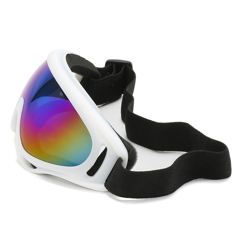 White dazzling winter ski glasses Motorcycle goggles Sports mountaineering goggles Outdoor riding glasses_voghion.com