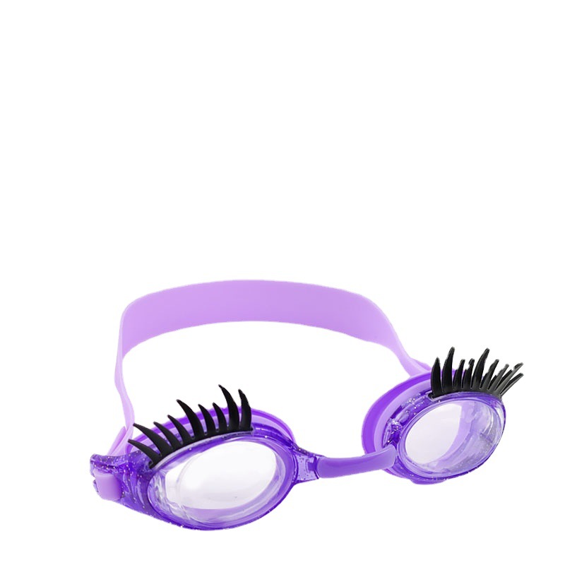 Children's eyelash swimming goggles waterproof anti-fog HD swimming goggles cute cartoon silicone colored glasses [factory in stock]