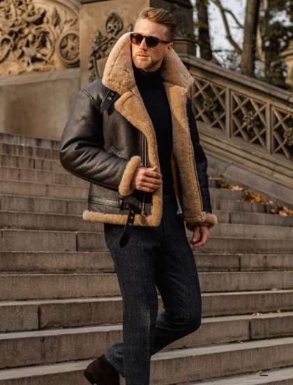 Independent station popular leather and fur men's coat Amazon thickened fur coat wish imitation leather jacket wholesale