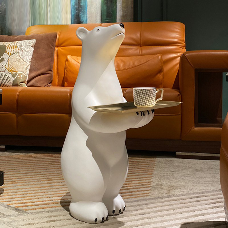 Large polar bear floor-standing ornaments living room TV cabinet tray storage welcome decorations opening housewarming gift