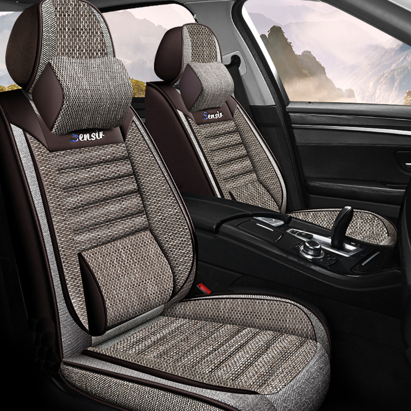 2022 new cotton and linen solid waist Four Seasons cushion car cushion seat cushion seat cover manufacturer one-piece delivery Amazon