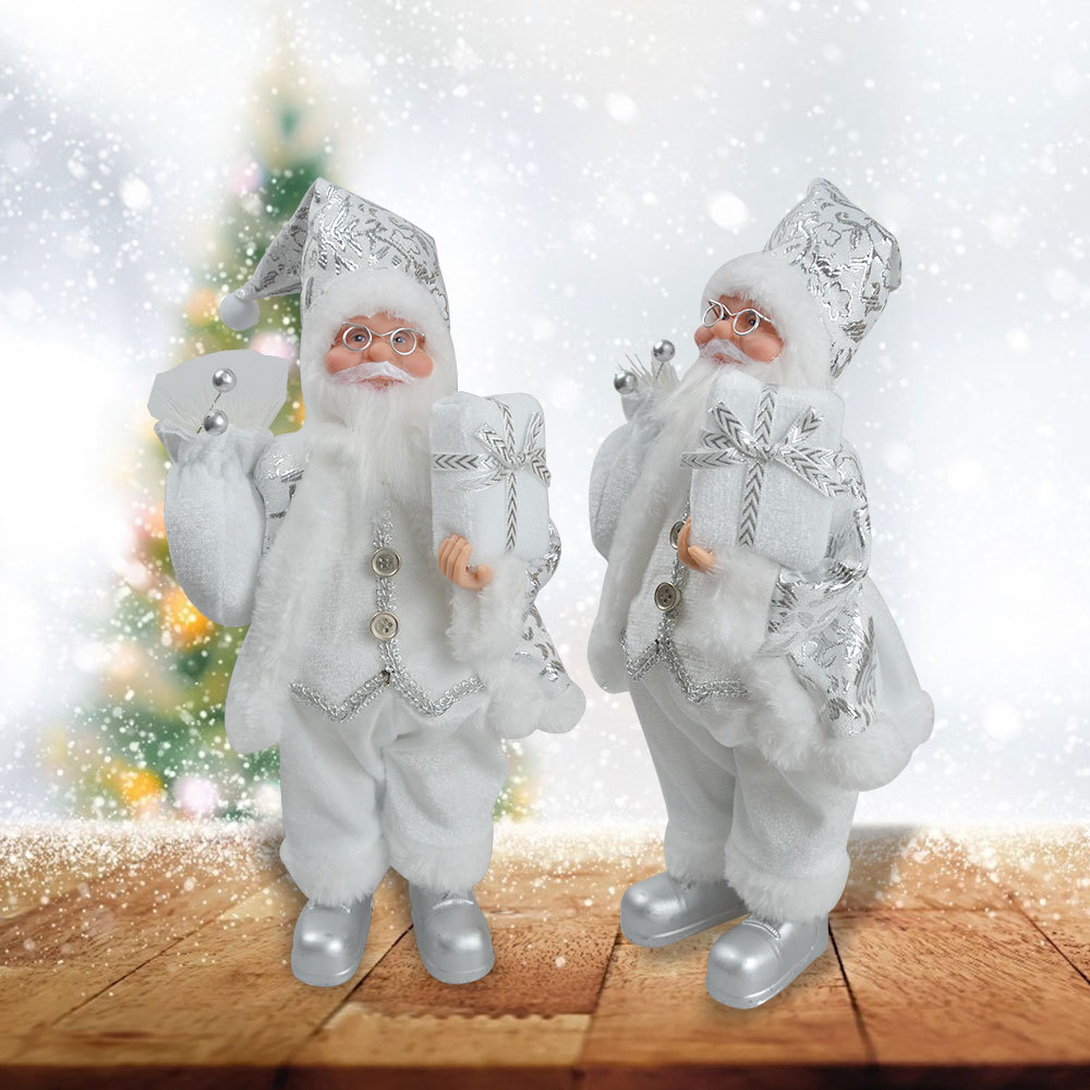 Cross-border new Christmas decoration Christmas resin elderly ornaments standing sitting Santa resin Christmas decoration_voghion.com