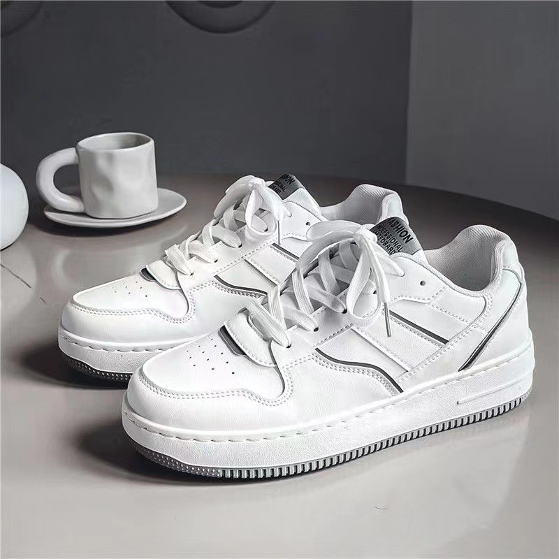 Spring and Autumn breathable Men's shoes trendy versatile youth sports casual sneakers non-slip hidden height increasing white shoes men's