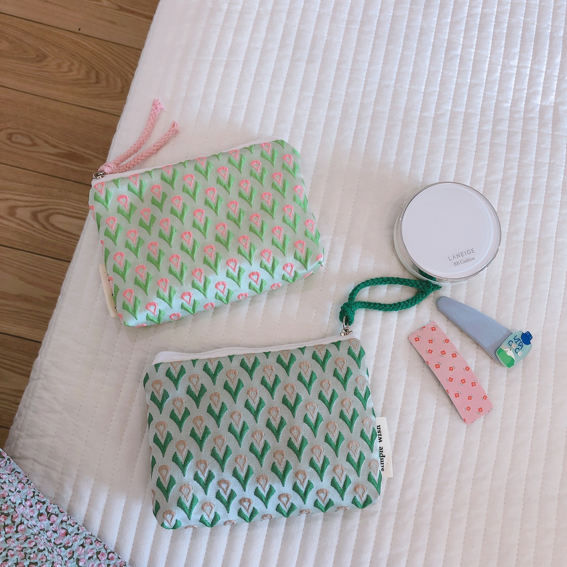 [Suxi cloth bag] Mini jacquard canvas coin purse card bag earphones lipstick air cushion hair accessories storage small cloth bag