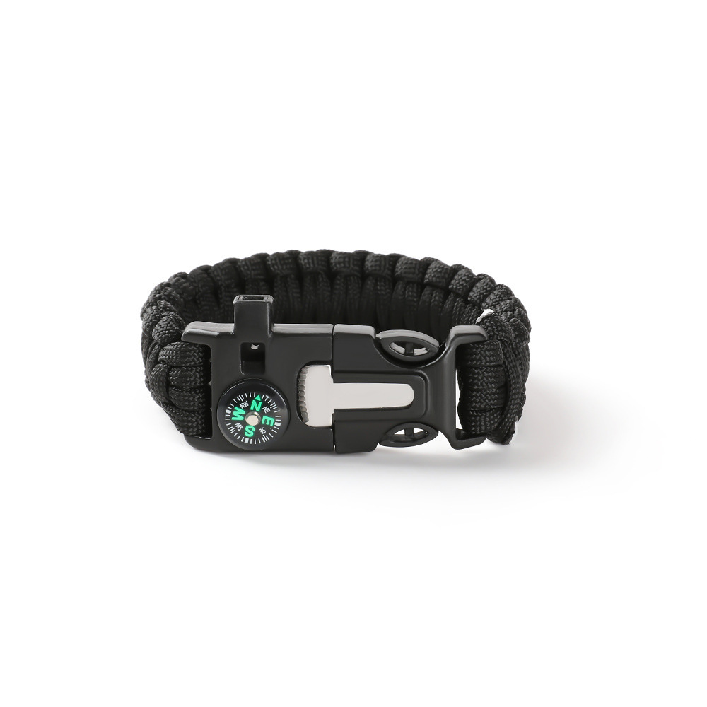 Bracelet life-saving bracelet manufacturers spot seven-core umbrella rope woven survival whistle Flint large compass umbrella rope