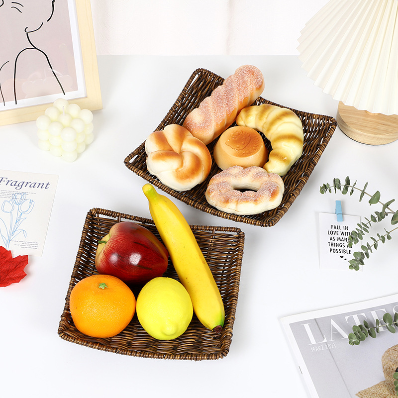 Rattan-like woven basket fried snack basket snack basket dried fruit candy vegetable plastic exquisite basket KTV fruit plate