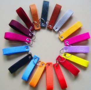 Felt Keychain Car luggage accessories key ring printable LOGO key chain with color optional large quantity discount