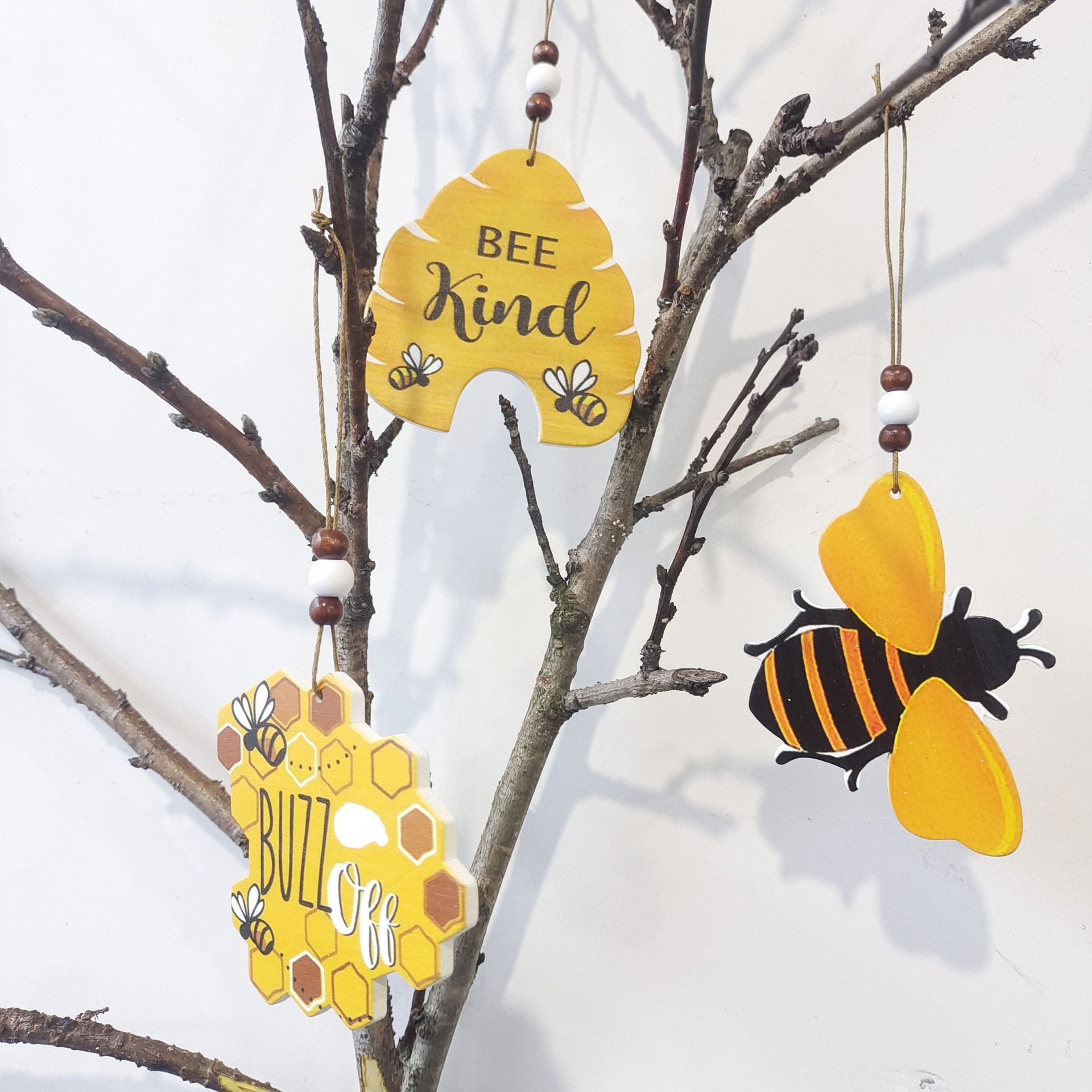 New Bee Easter Wooden Crafts Pendant Creative Pastoral Style Wooden Bee Hive Decorations