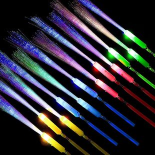 Color flash light stick led white optical fiber stick holiday party concert hand lamp wedding props three functions