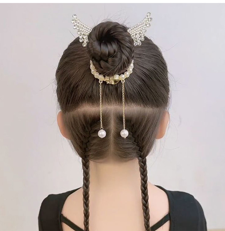 Accessori per capelli con polpette per bambini Copricapo temperamento Forcina per capelli fissa Forcina per capelli con coda di cavallo ad alto senso in stile coreano per ragazze_voghion.com