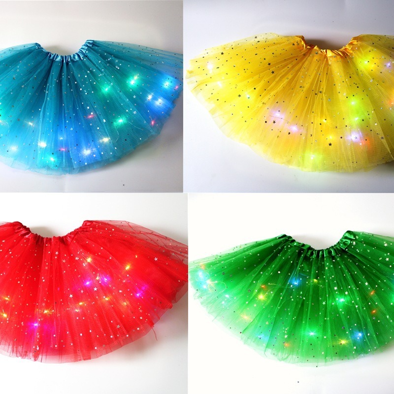 Children's mesh skirt led light skirt TUTU skirt luminous power tutu skirt ins explosion foreign trade Wholesale