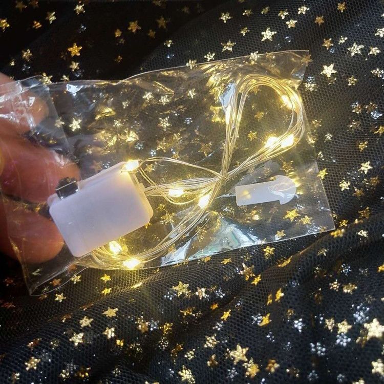 Cross-border Hot Sale Christmas Decorative Lantern Gift Box Cake Decoration Copper Wire Light LED Battery Box Copper Wire Light String