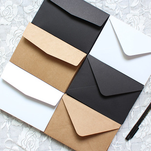 Japanese Grocery Black Envelope Letter Paper Kraft Minimalist Unprinted Artistic Postcard Love Letter Document Storage Bag Wholesale