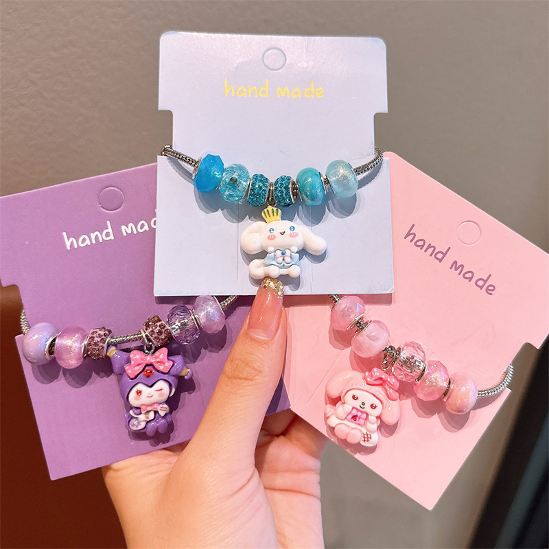 Kulomi Children's Bracelet Girls' Crystal Pendant Cartoon Little Girl's Fine Bracelet Jewelry Girls' Necklace Bracelet