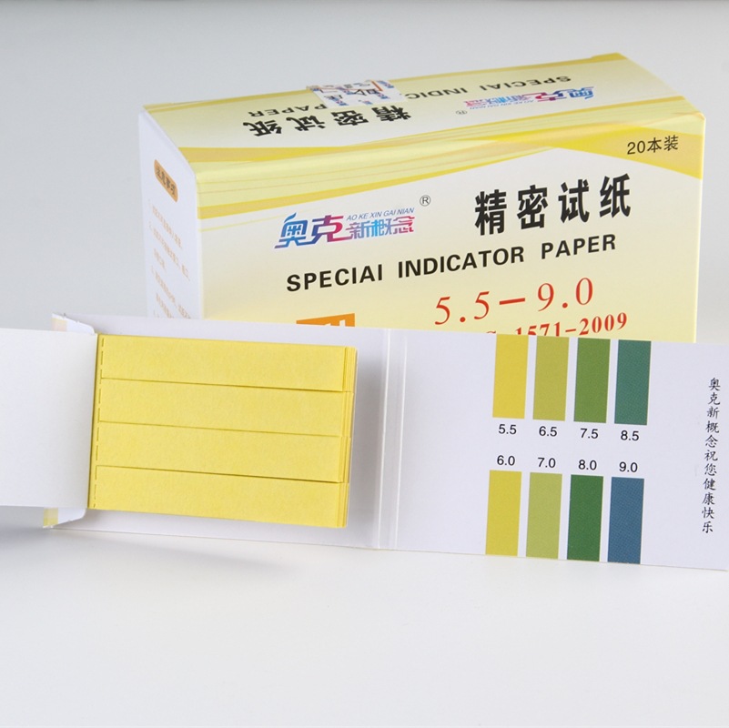 Oak new concept 5.5-9.0ph precision test paper 80 pieces small pack acid and alkali test laboratory test paper
