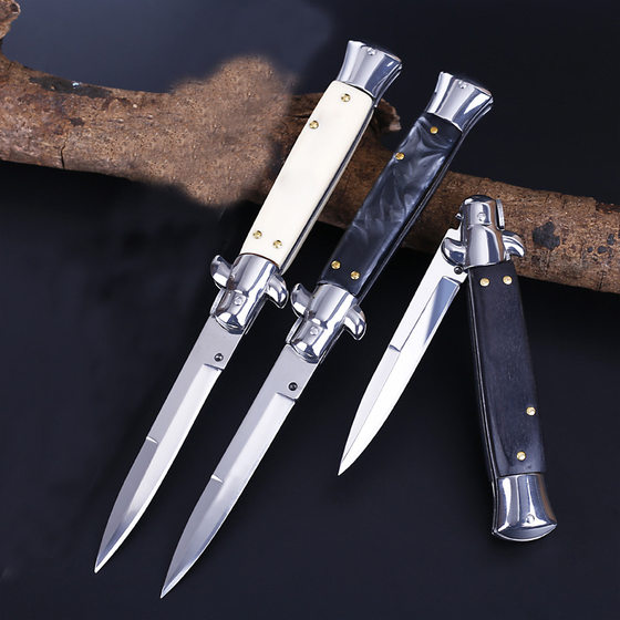 Mafia portable folding knife outdoor self-defense portable high hardness camping tactics survival folding knife with mud dragon cover