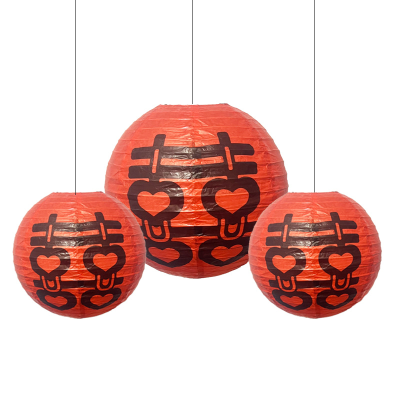 Wholesale creative wedding room layout paper lantern New House wedding bedroom little red book popular background wall decoration