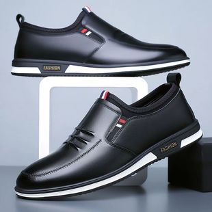 Leather shoes men's business casual fashion shoes 2023 Four Seasons fashion foreign trade Bean shoes a pedal lazy shoes wholesale