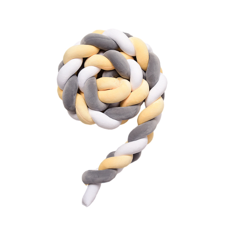 ins Nordic Three-strand Braided Pillow Danish Simple Woven Long Knot Children's Bed Fence Guardrail Decoration