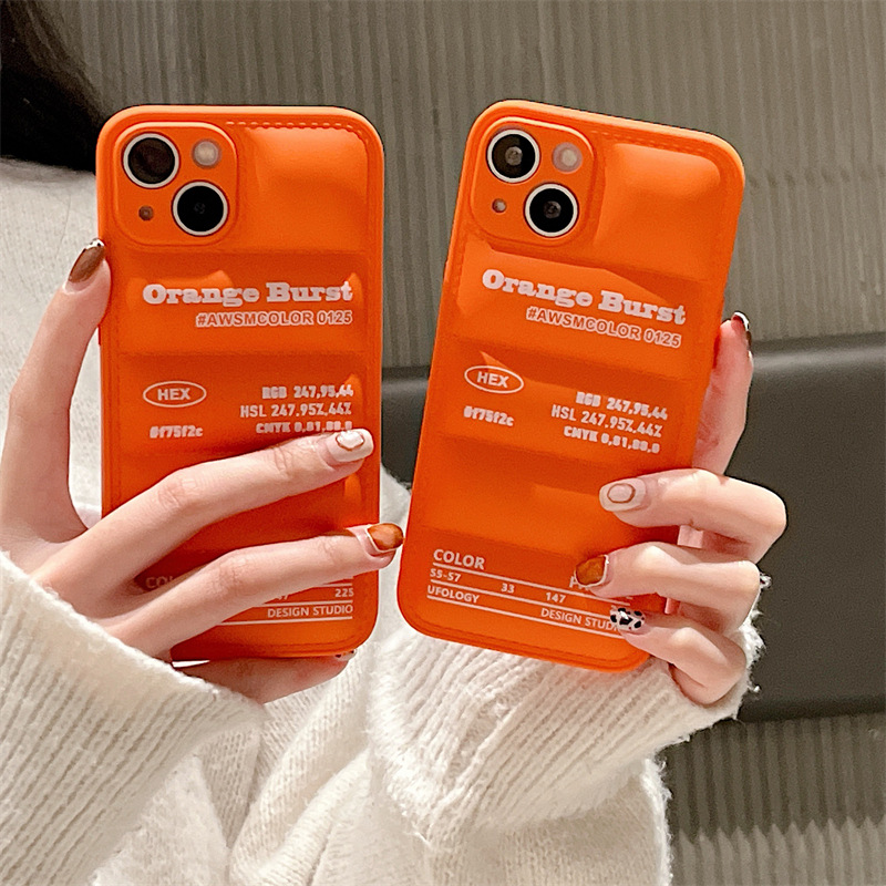 潮牌羽絨服適用iphone15Pro防摔13/14PRO手機殼14promax硅膠11軟