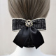 Vertical pearls with small tail-black flower-high black net