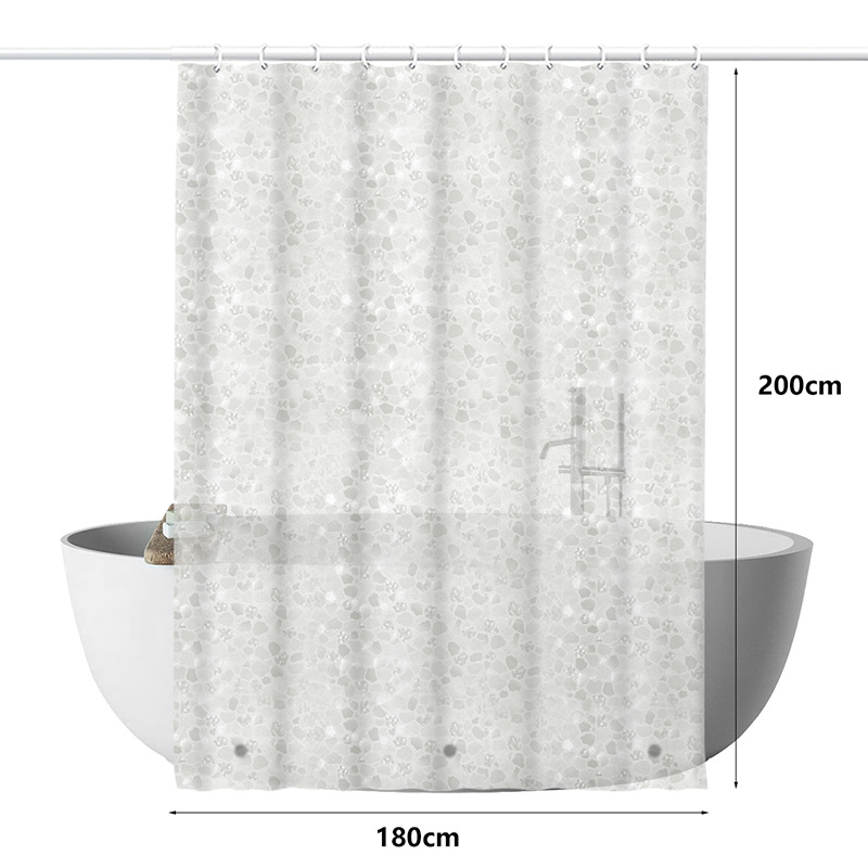 Cross-border Foreign Trade Translucent Thickened Waterproof Mildew-proof peva Shower Curtain Bathroom Special Partition Curtain Punch-free