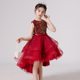 Children's dress new European and American Girl sleeveless fluffy yarn trailing princess dress flower girl catwalk piano performance skirt