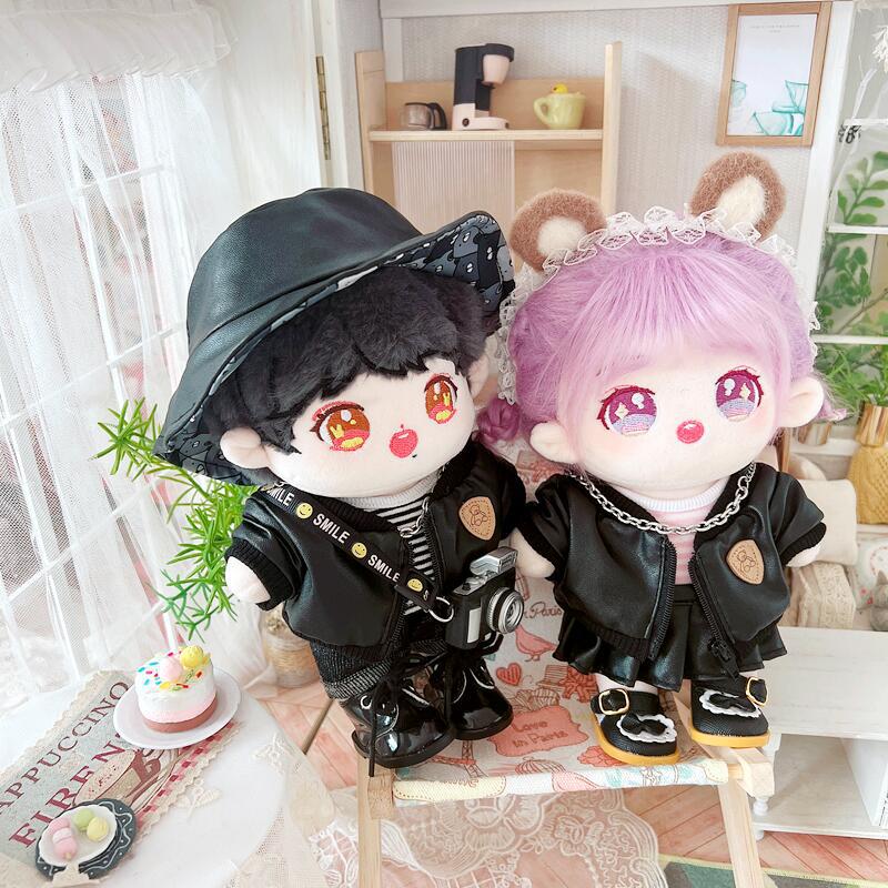 20cm-cotton-doll-clothes-star-doll-nude-leather-rod-dress-strap-dress-normal-body-plump-body-cotton-toy