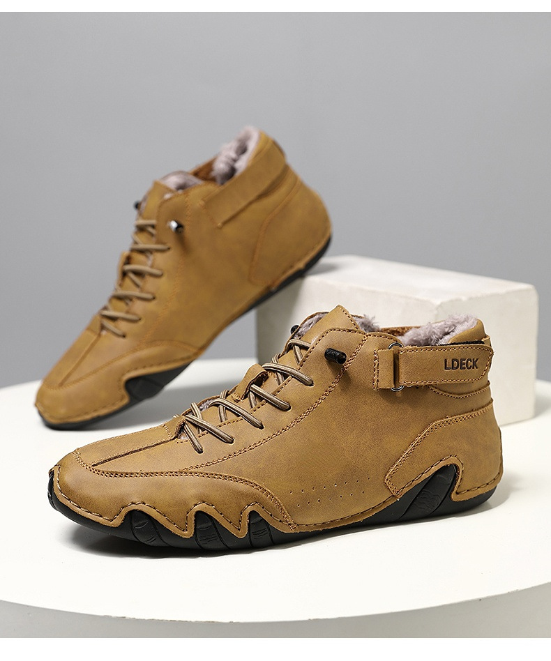 Cross-border Explosions Vinterfløyelsmartinstøvler Store størrelser Octopus Herre Varme Bomullssko Høye Herresportssko_voghion.com