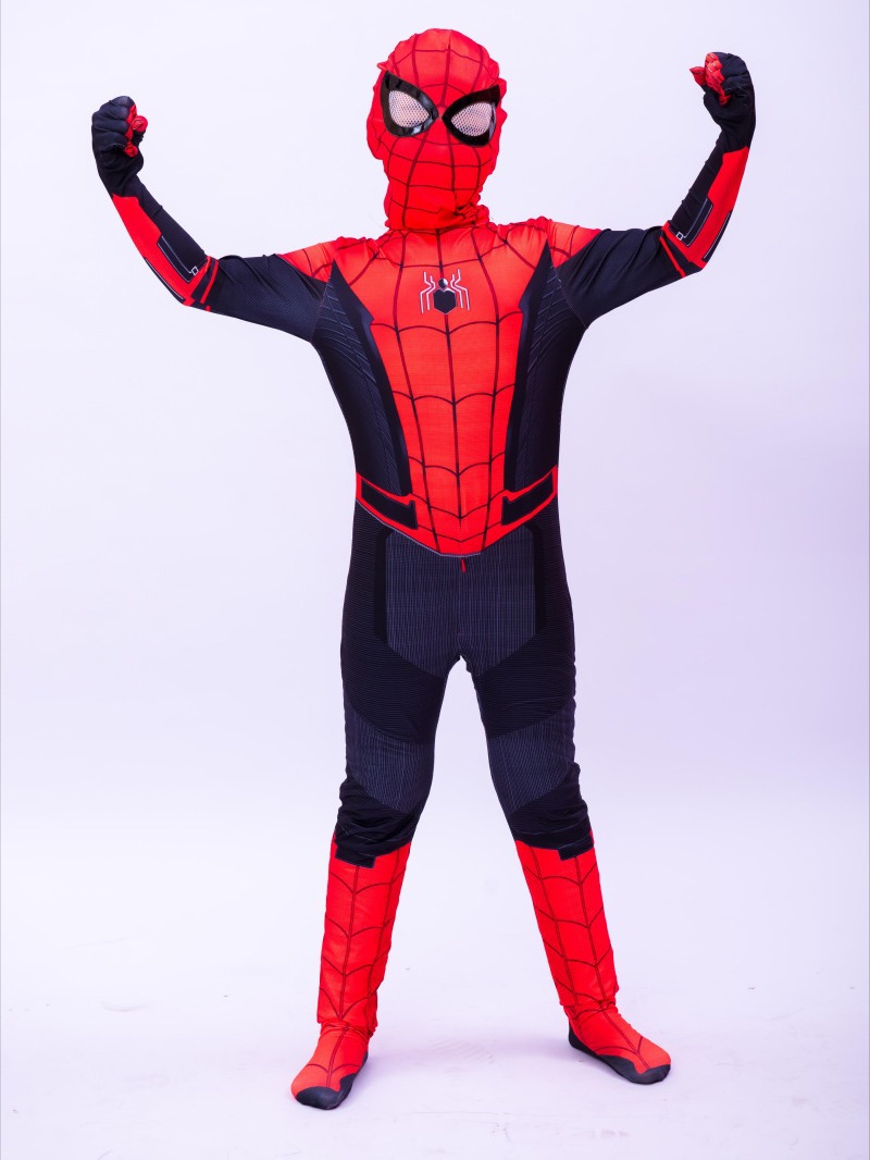 Halloween Spider-Man jumpsuit leotard child adult cosplay Miles steel costume head suit