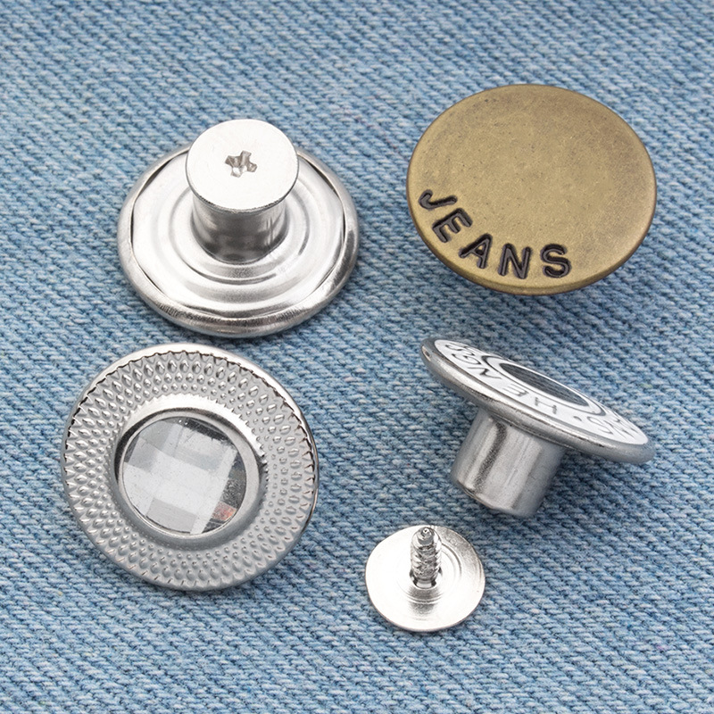 Tight Waist Button Nail-free Jeans Button Removable Artifact Waist Adjusting Screw Multi-use Metal I-buckle