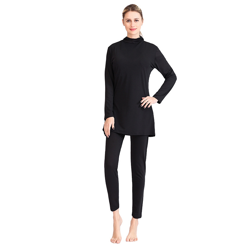 Foreign trade wholesale women's long sleeve sunscreen conservative swimsuit split two-piece Hot Spring Holiday with hat swimsuit