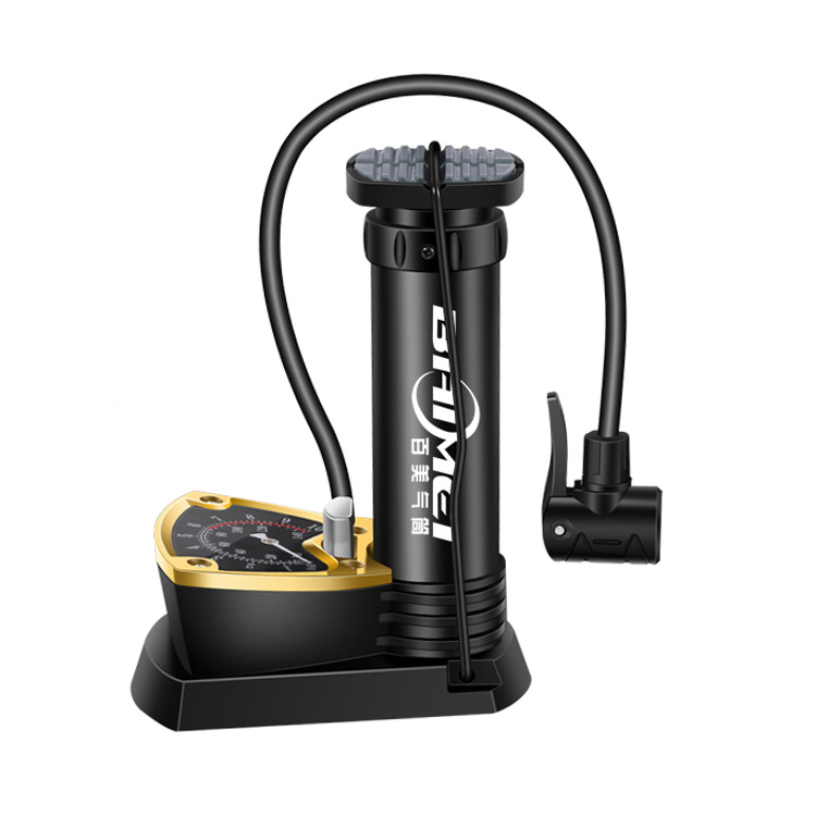 Foot bicycle air cylinder with air pressure gauge car electric car available basketball air pump pedal portable pump