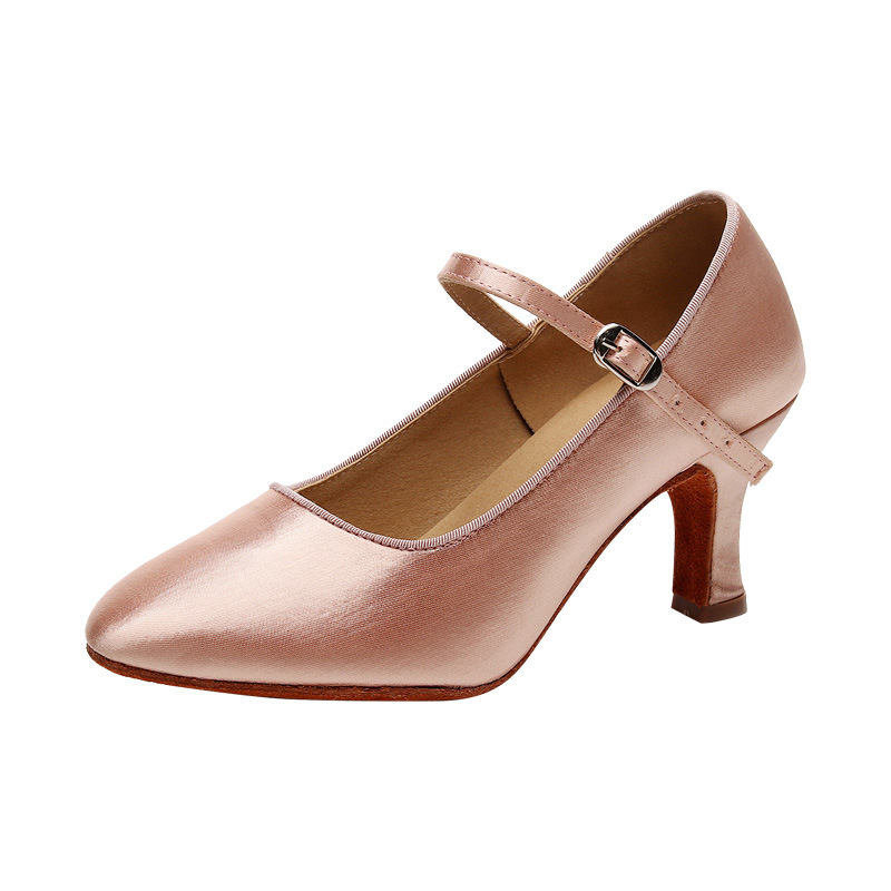Wholesale silk satin modern dance shoes women's adult dance shoes high heel square dance shoes soft bottom dance shoes