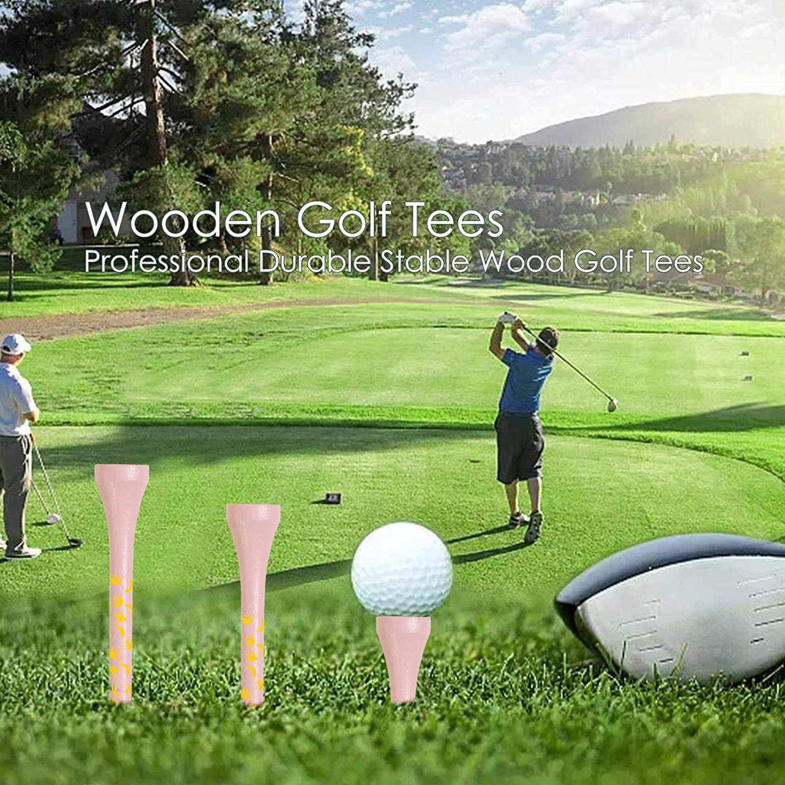 golf Cross Border golf Stud Print Skull golf Accessories Bamboo Wooden tee golf tee
