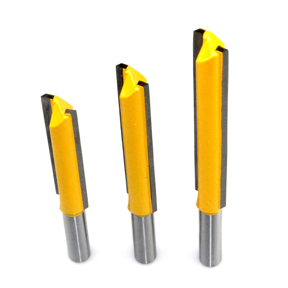 8-handle lengthened straight cutter slotting cutter double-edged straight cutter lengthened trimming machine cutter head woodworking milling cutter