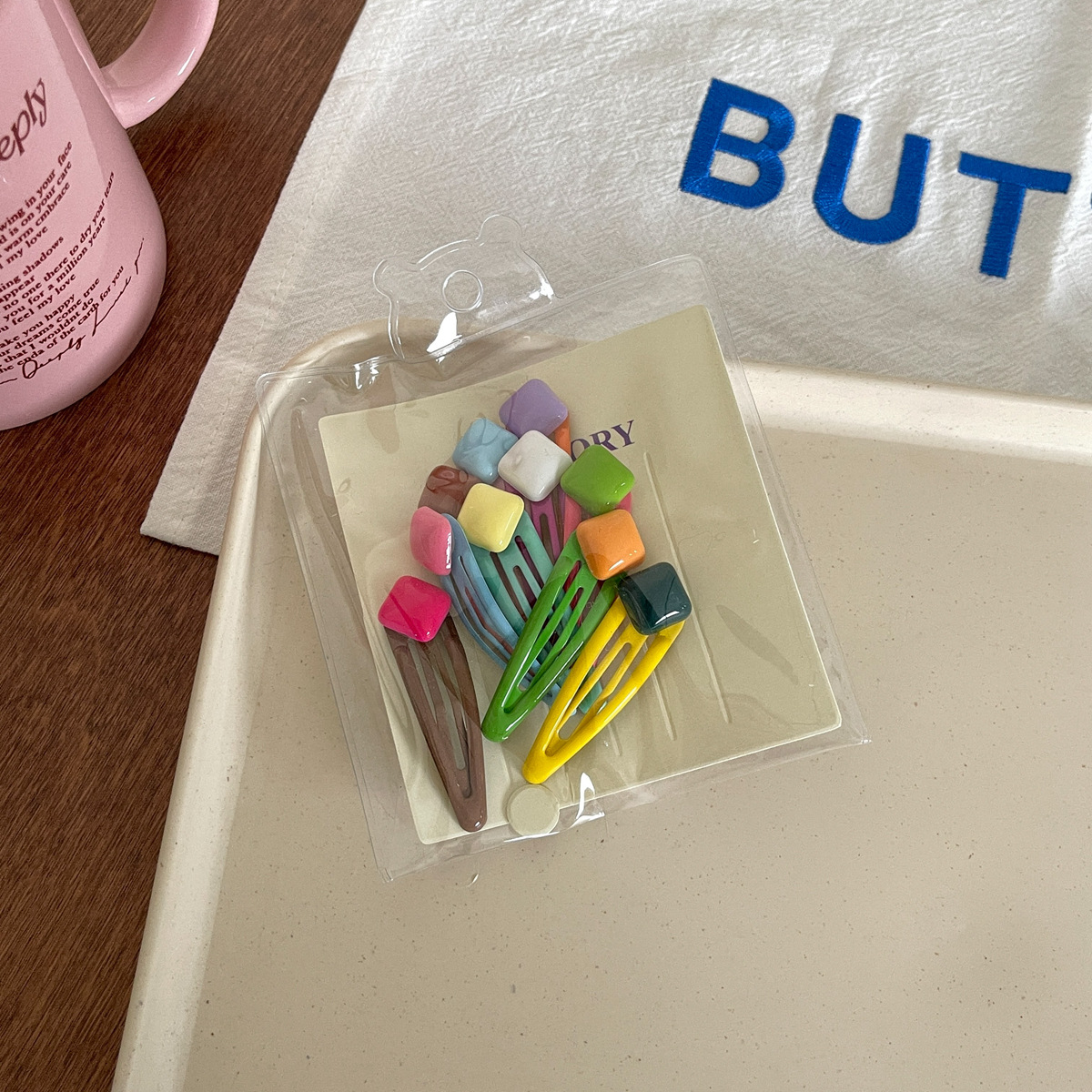 10 Pack Cute Color Bean BB Clip Girl Heart All-match Flower Bow Hairpin Candy Color Hair Accessories_voghion.com