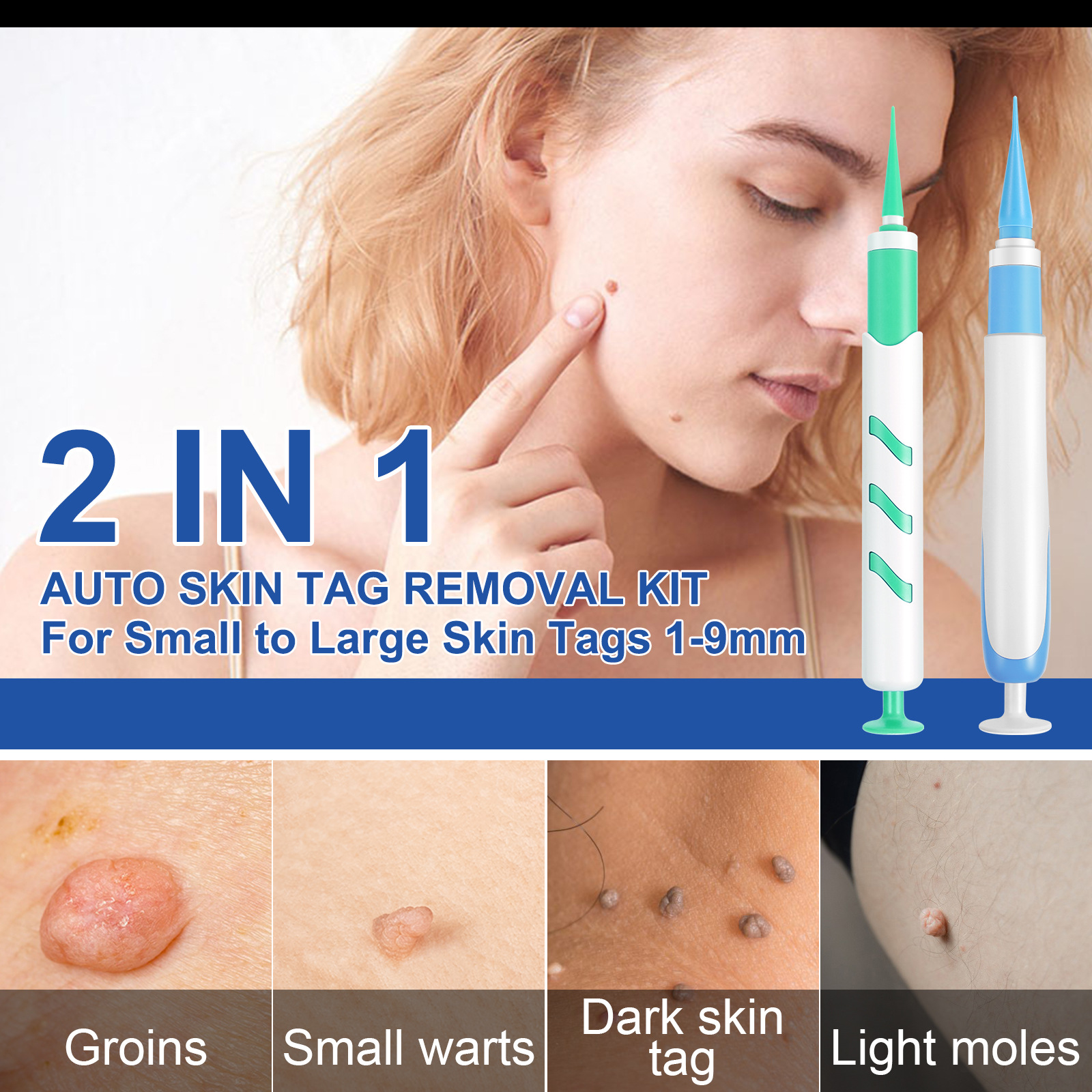 SEFUDUN Wart Removal Tool 2 Pens Skin Tag Removal corns prickly wart wart flat plantar meat Removal