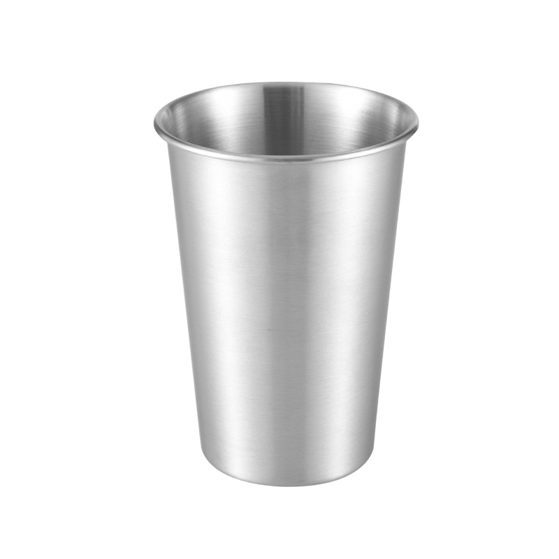 Cross-border Amazon 304 Stainless Steel Cup Ins Style Beer Mug Single Layer Camping Water Cup Juice Cold Drink