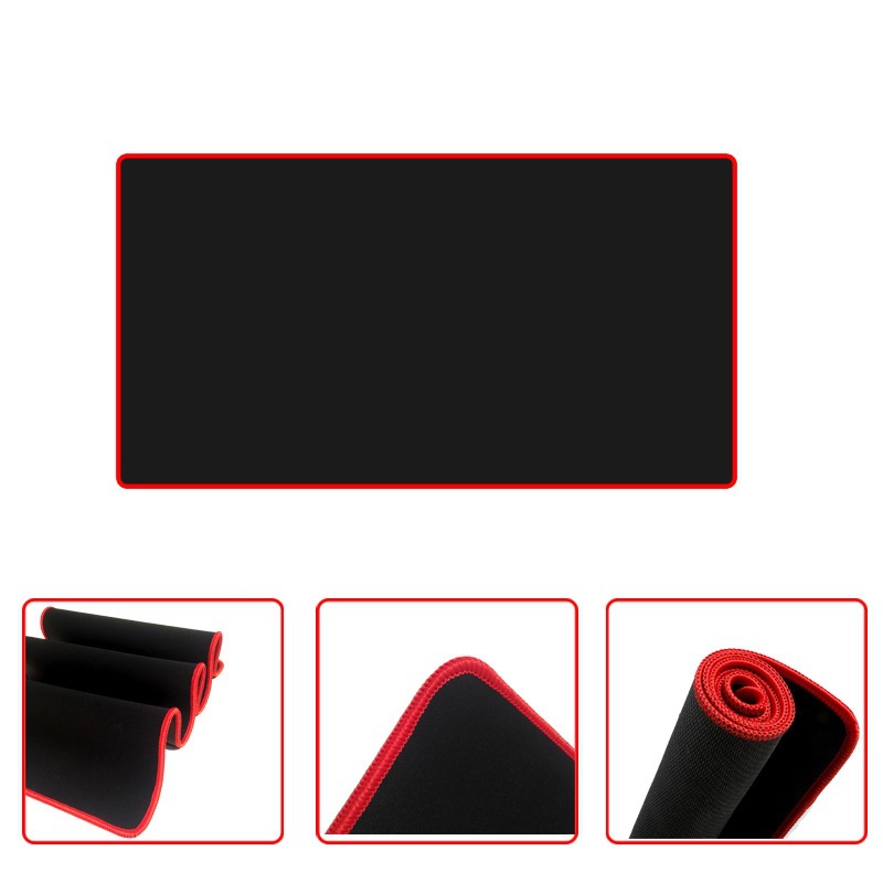 Small thick mouse pad computer Office Home All Black lock edge Internet cafe mouse pad office desk pad factory wholesale