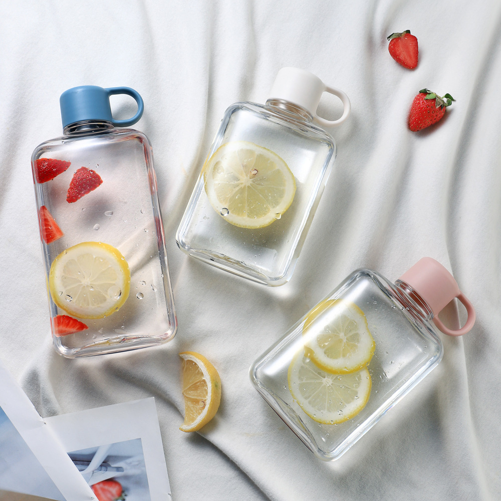 Creative tritan Square Kettle Simple Flat Straight Drink Plastic Cup Drop-resistant Portable Pocket Gift Cup