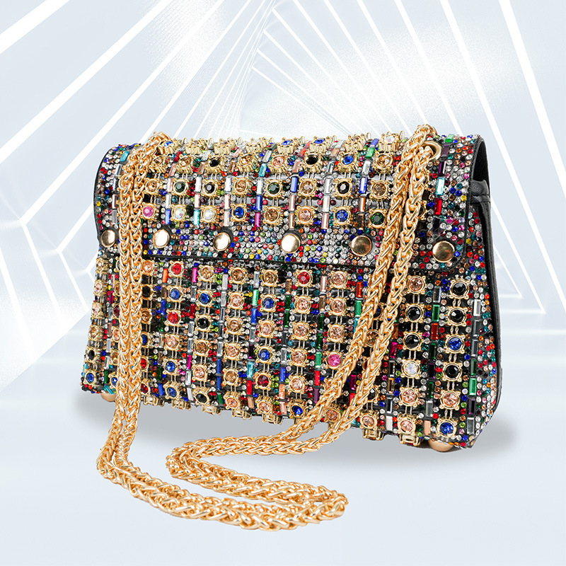 Damentaschen Neue Promi-Umhängetasche Abendtasche Mode Diamant-eingebettete Handtasche hochwertige exquisite quadratische Damenkupplung_voghion.com