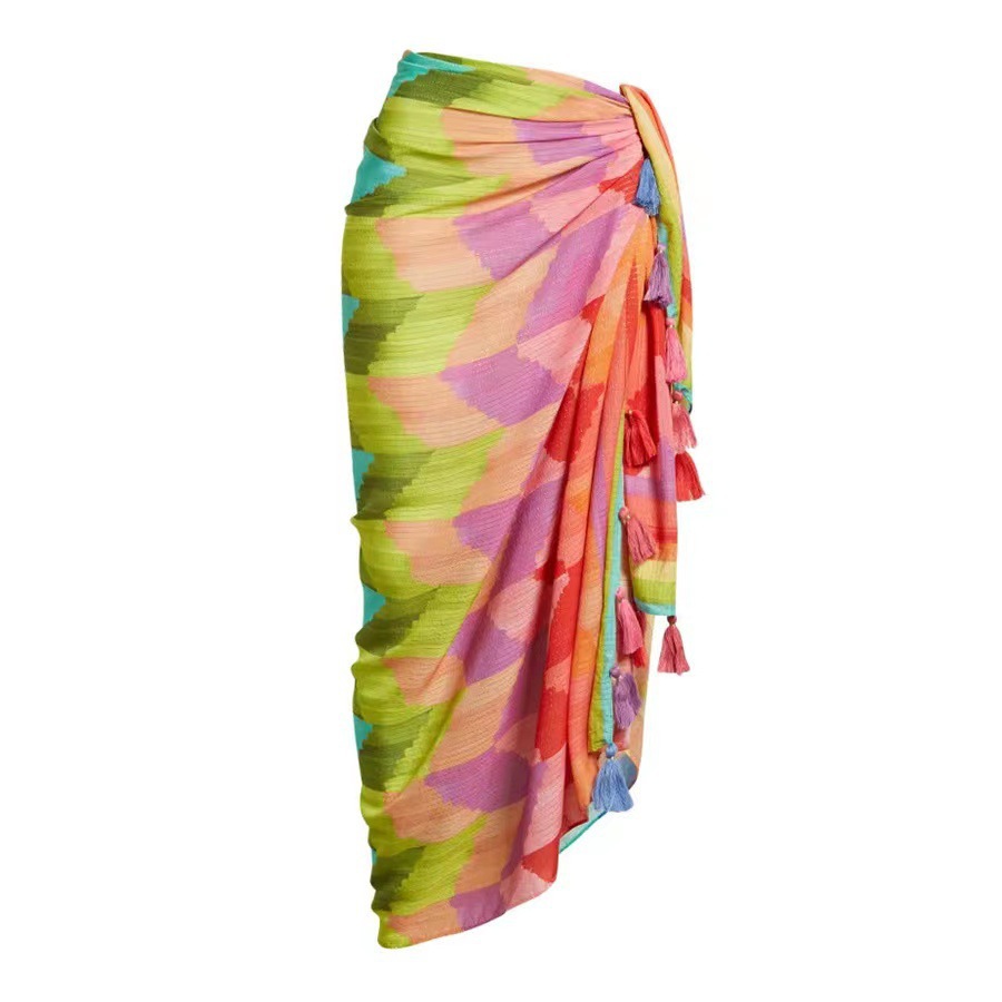2023 new European and American one-piece sexy bikini belly-covering beach bikini gauze skirt suit foreign trade cross-border swimsuit