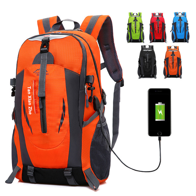 Outdoor Mountaineering Bag Men's and Women's 2023 New Simple Casual Large Capacity Lightweight USB Rechargeable Backpack