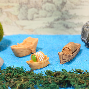 Jiangnan Xiaoyu Micro Landscape Creative Model Home Crafts DIY resin small ornament Fish Boat Bulk Boat